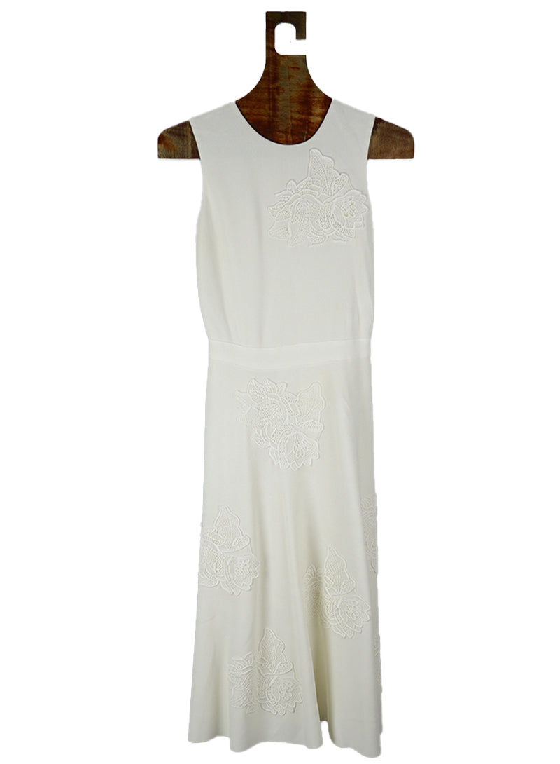 Dior Cream midi dress with flowers - Size. 42