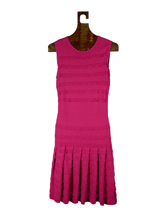 Dior Fuchsia knitted dress with ruffles - Size. 42