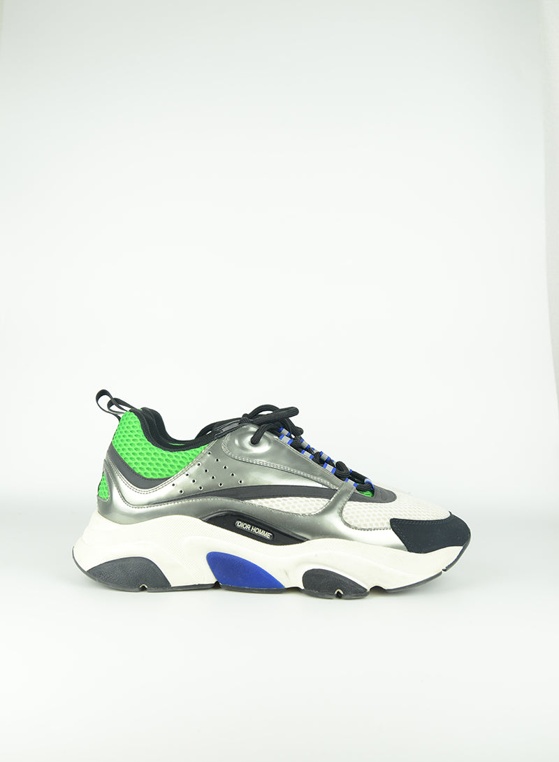 Dior Homme White and Green B22 Sneakers - No. 43 ½