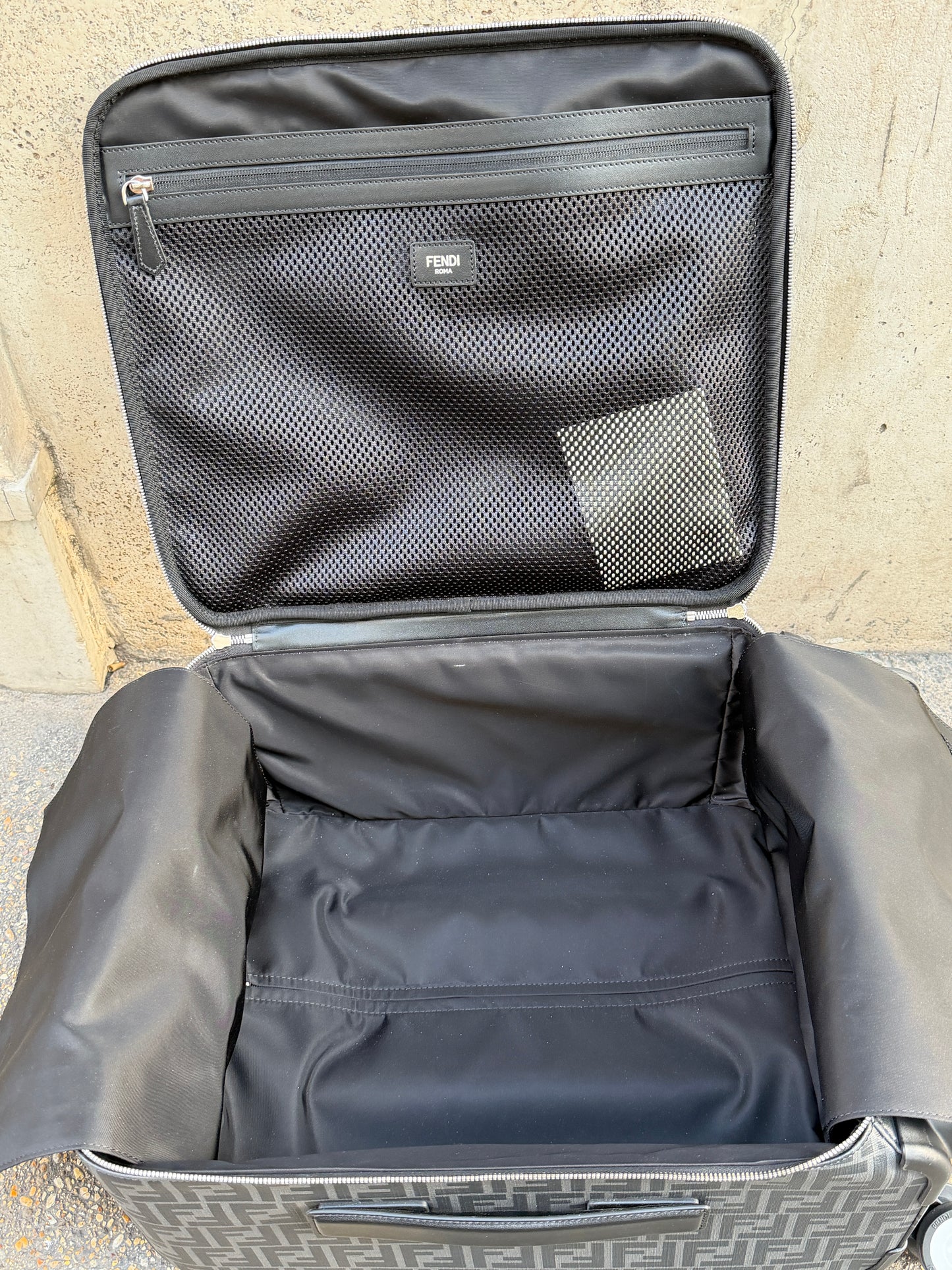 Fendi trolley grigio e nero zucca