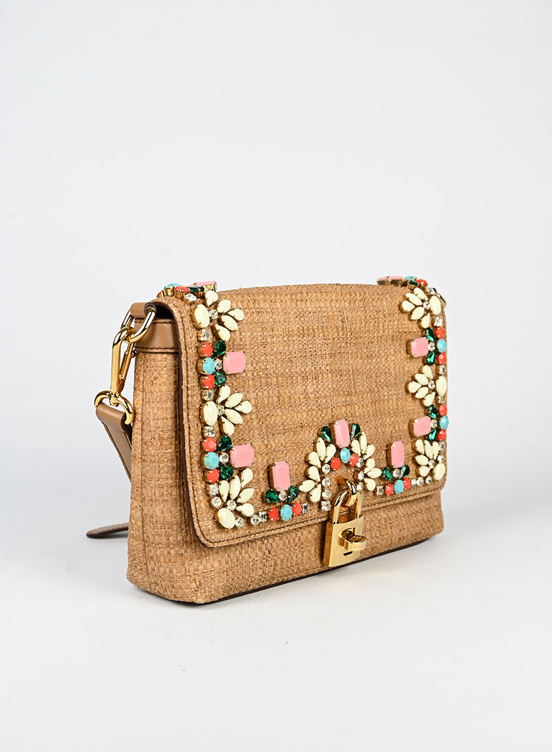 Dolce & Gabbana Borsa in rafia con pietre -  lesleyluxuryvintage
