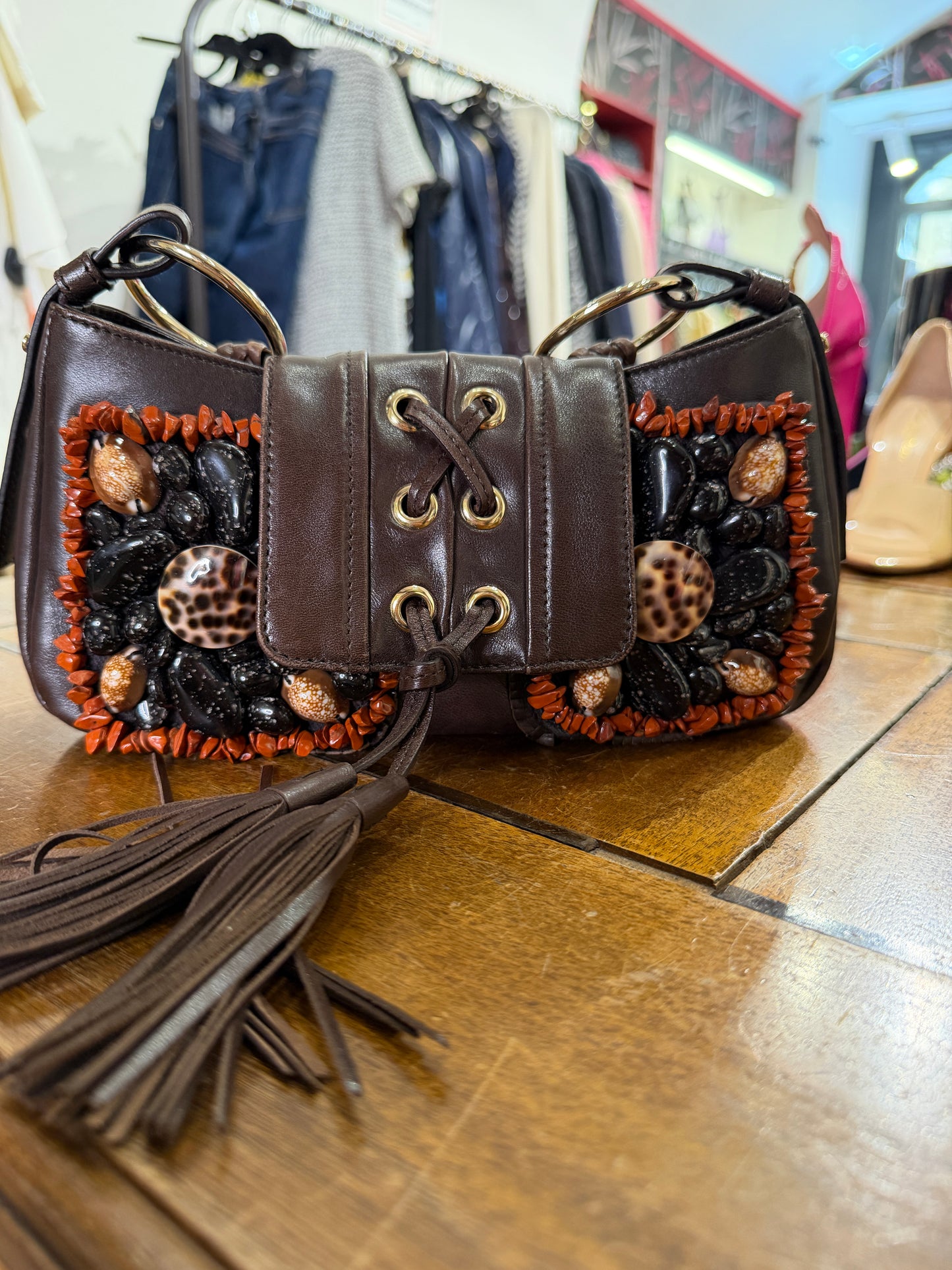 Yves Saint Laurent borsina marrone coralli