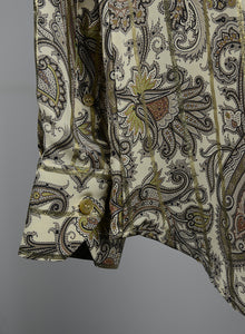 Etro Paisley shirt in gold silk - Size. 42