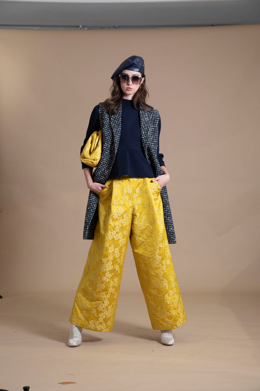 Dries Van Noten pantaloni palazzo gialli