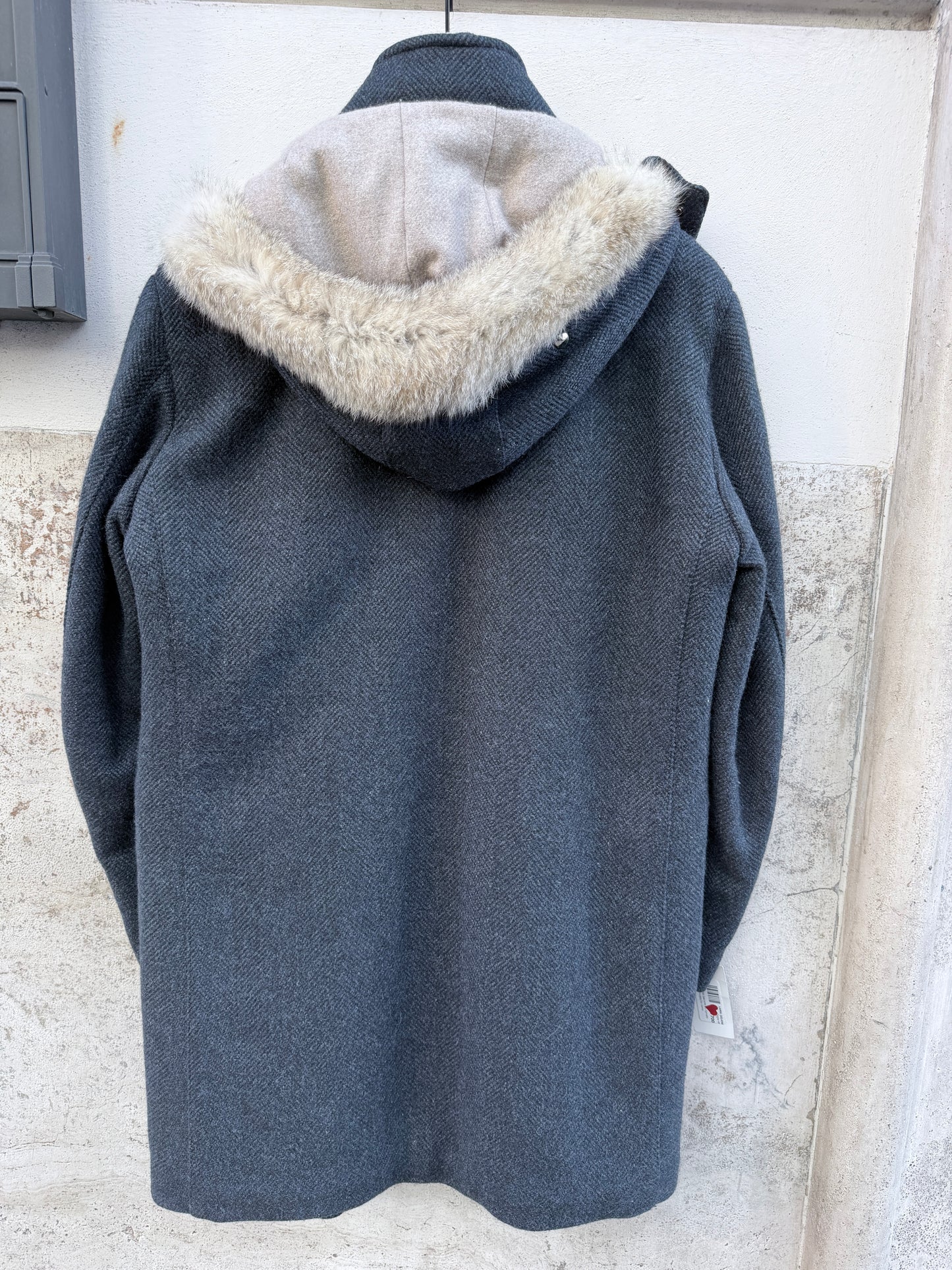 Loro Piana giaccone blu spinato cash/wool