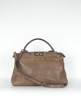 Load image into Gallery viewer, Fendi Medium Peekaboo bag in brown leather
