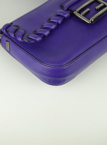 Fendi Baguette Whipstitch in purple leather