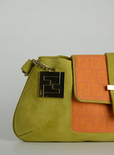 Load image into Gallery viewer, Fendi Bag in green and orange suede Zucca
