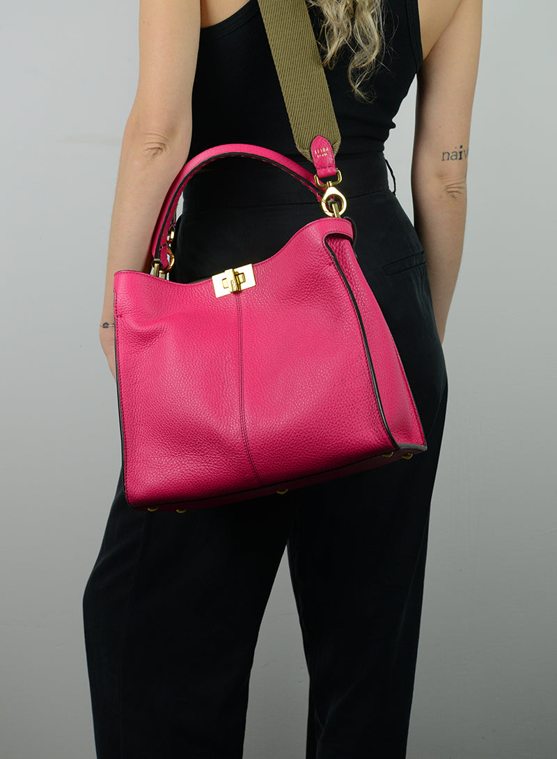 Fendi Selleria Borsa Peekaboo Isseu X-lite fucsia