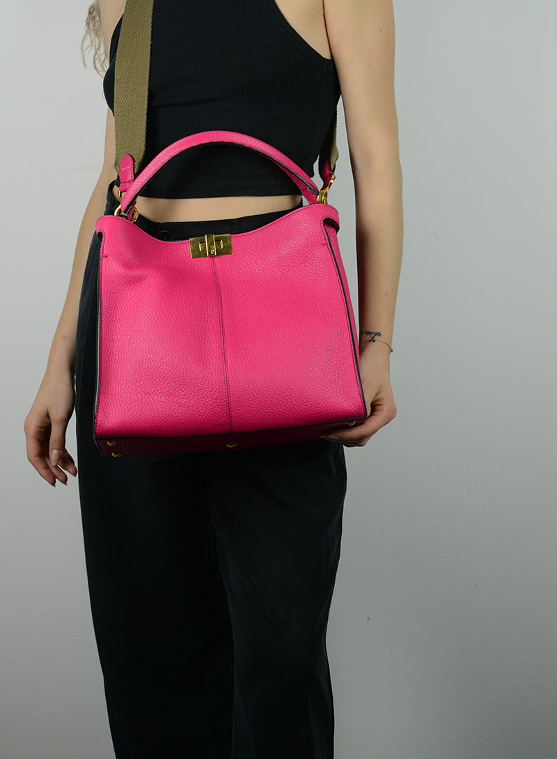 Fendi Selleria Borsa Peekaboo Isseu X-lite fucsia