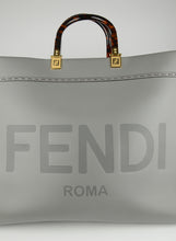 Load image into Gallery viewer, Fendi Sunshine rigid shopper in gray leather
