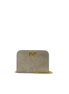 Ferragamo Borsina a tracolla in suede tortora