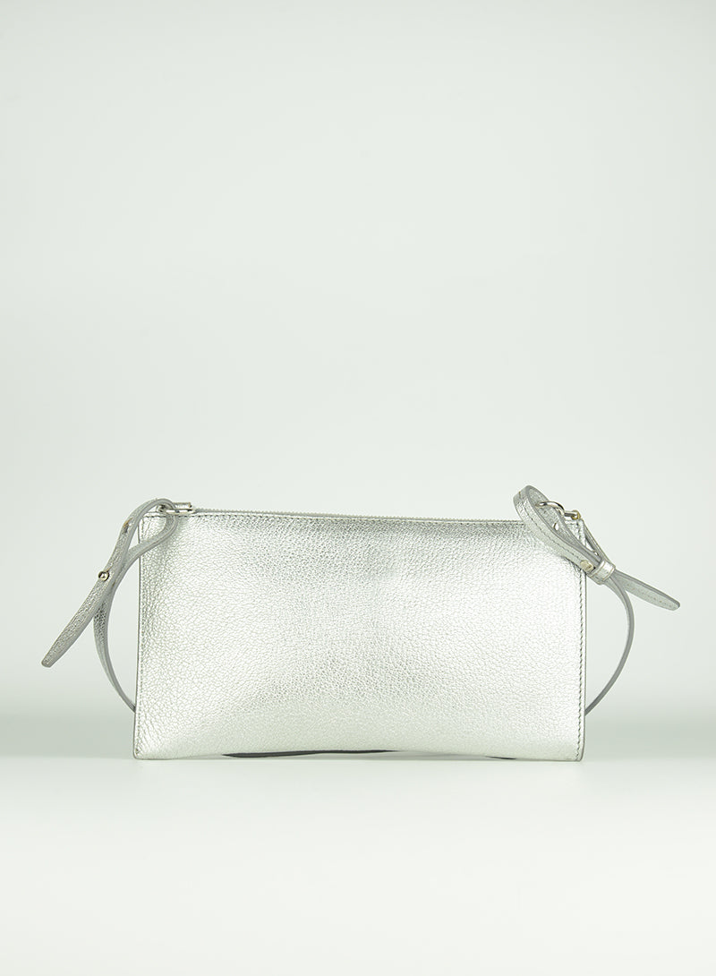 Givenchy Antigona clutch bag in silver leather