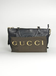Gucci Shopper in pelle nera maxi logo