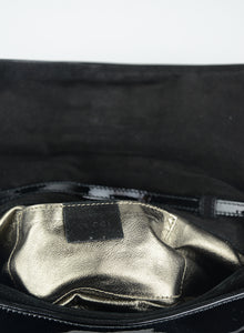Gucci Papillon Crest bag in black patent leather