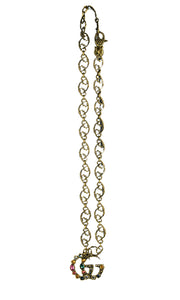 Gucci GG logo necklace with rhinestones