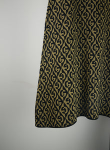 Gucci Black and gold pullover and skirt suit with GG - Size. S