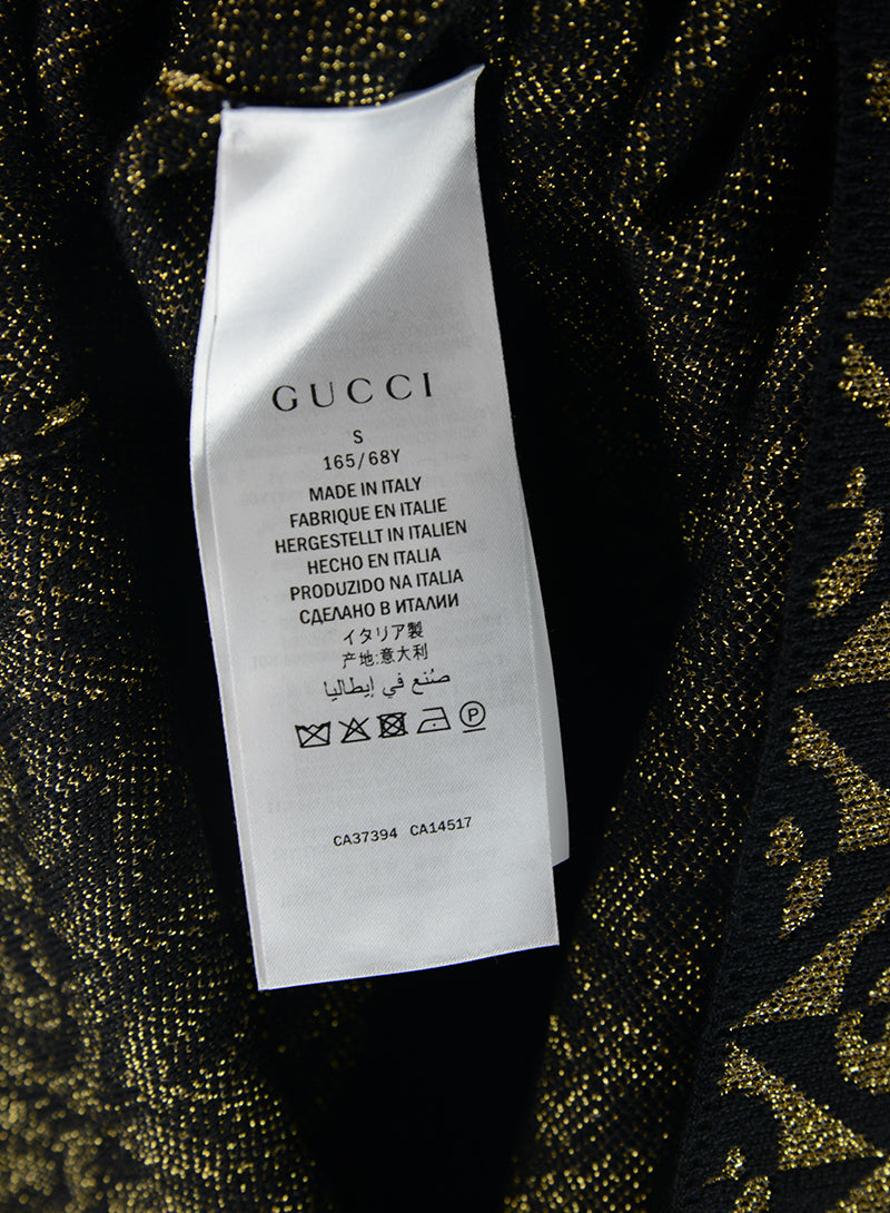 Gucci Black and gold pullover and skirt suit with GG - Size. S