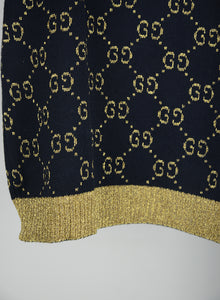 Gucci Blue wool sweater with gold GG - Size. M
