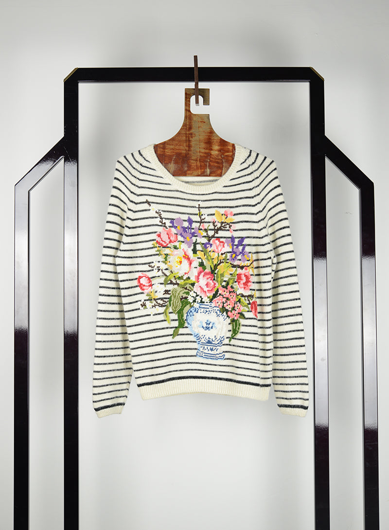 Gucci Maglione bianco con fiori - Tg. S