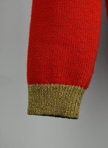 Gucci Pull in lana rosso con coniglio - Tg. S