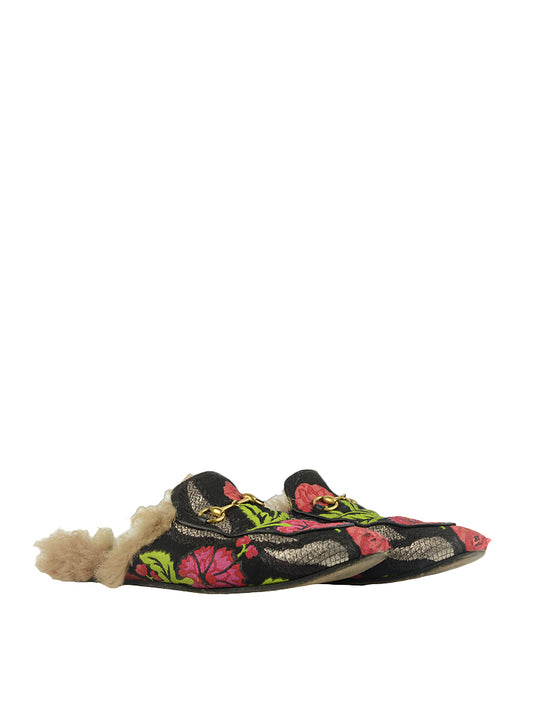 Gucci Princetown Slippers in fabric with flowers - No. 40