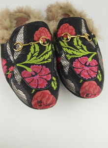 Gucci Princetown Slippers in fabric with flowers - No. 40