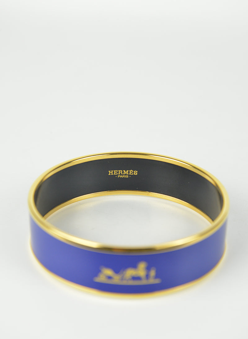 Hermès gold and blue bracelet