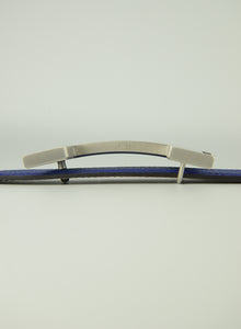 Hermès cintura H in pelle reversibile blu e nera
