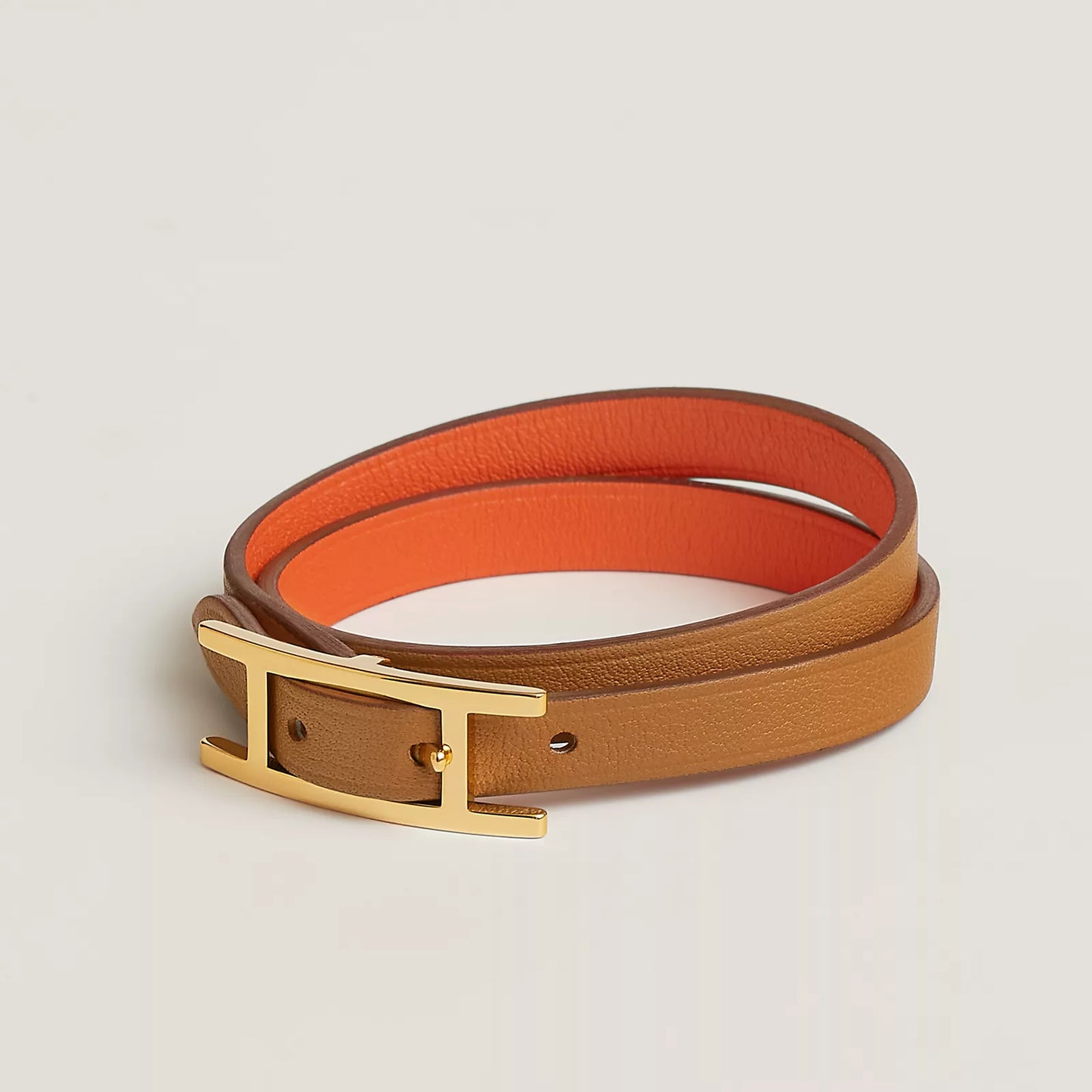 Hermès Bracciale Behapi Double tour gold-orange