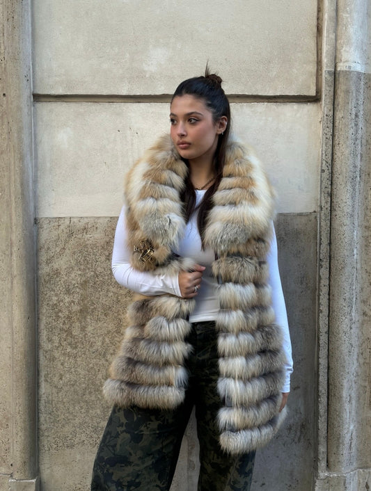 Who*s Who Gilet di pelliccia volpe beige - Tg.