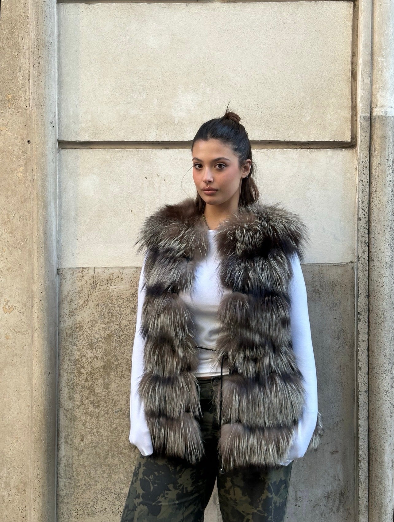 Gilet di pelliccia in volpe argentè - Tg. 42