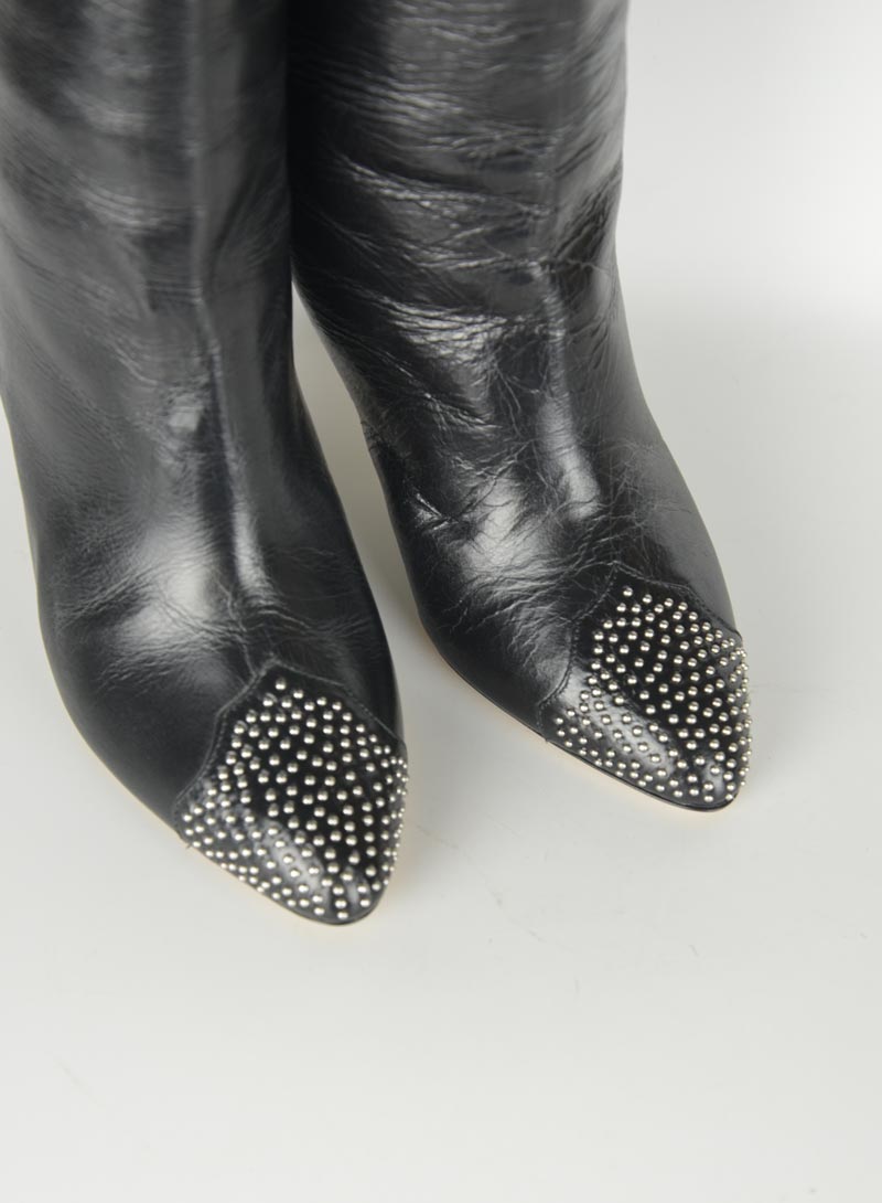 Isabel marant black leather boots online