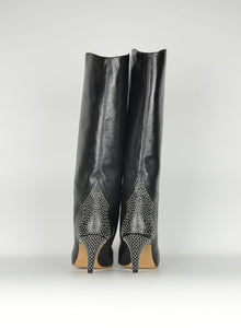 Isabel Marant Stivali in pelle nera con borchie - N. 37