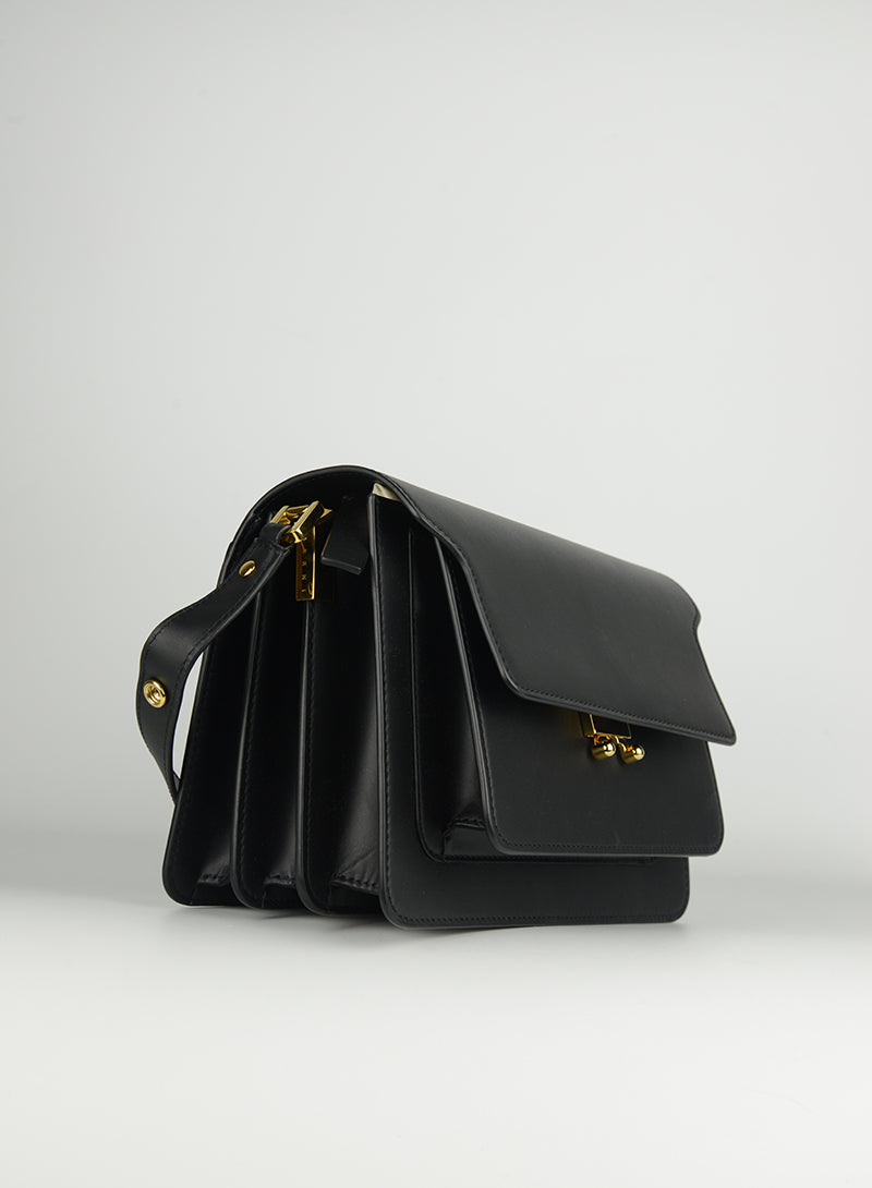 MARNI Trunk bag in matte black leather