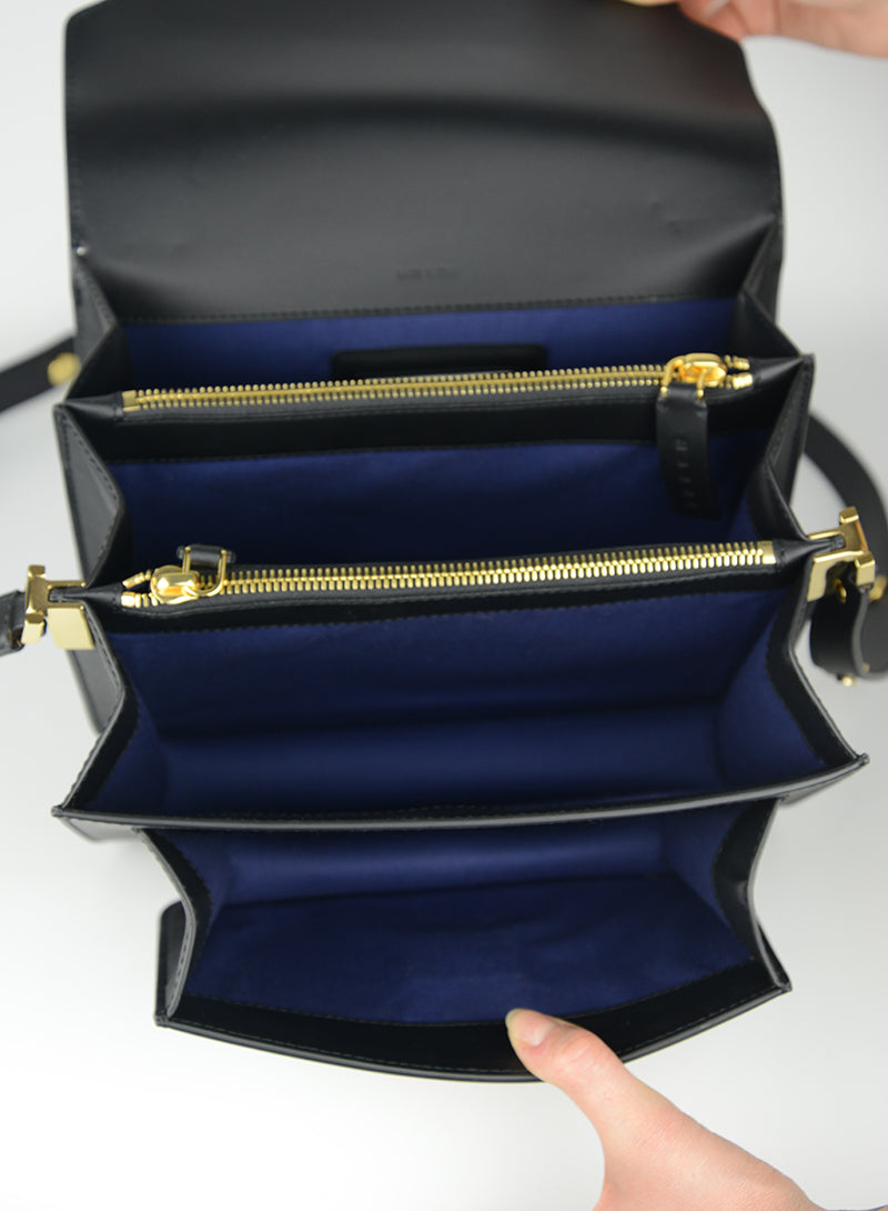 MARNI Trunk bag in matte black leather