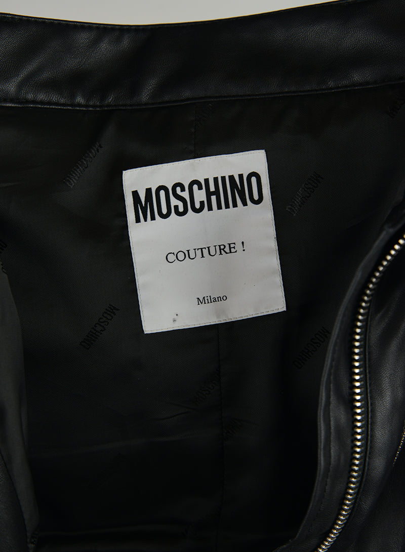 Moschino Couture top in pelle nera - Tg. 38