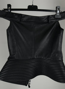 Moschino Couture top in pelle nera - Tg. 38