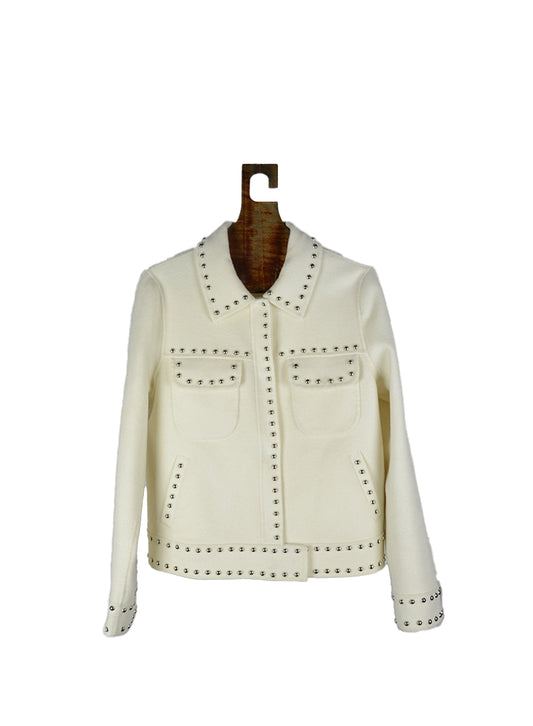 PAROSH Cream jacket with studs - Size. 42