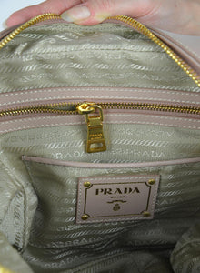 Prada Pink Saffiano leather bowling bag