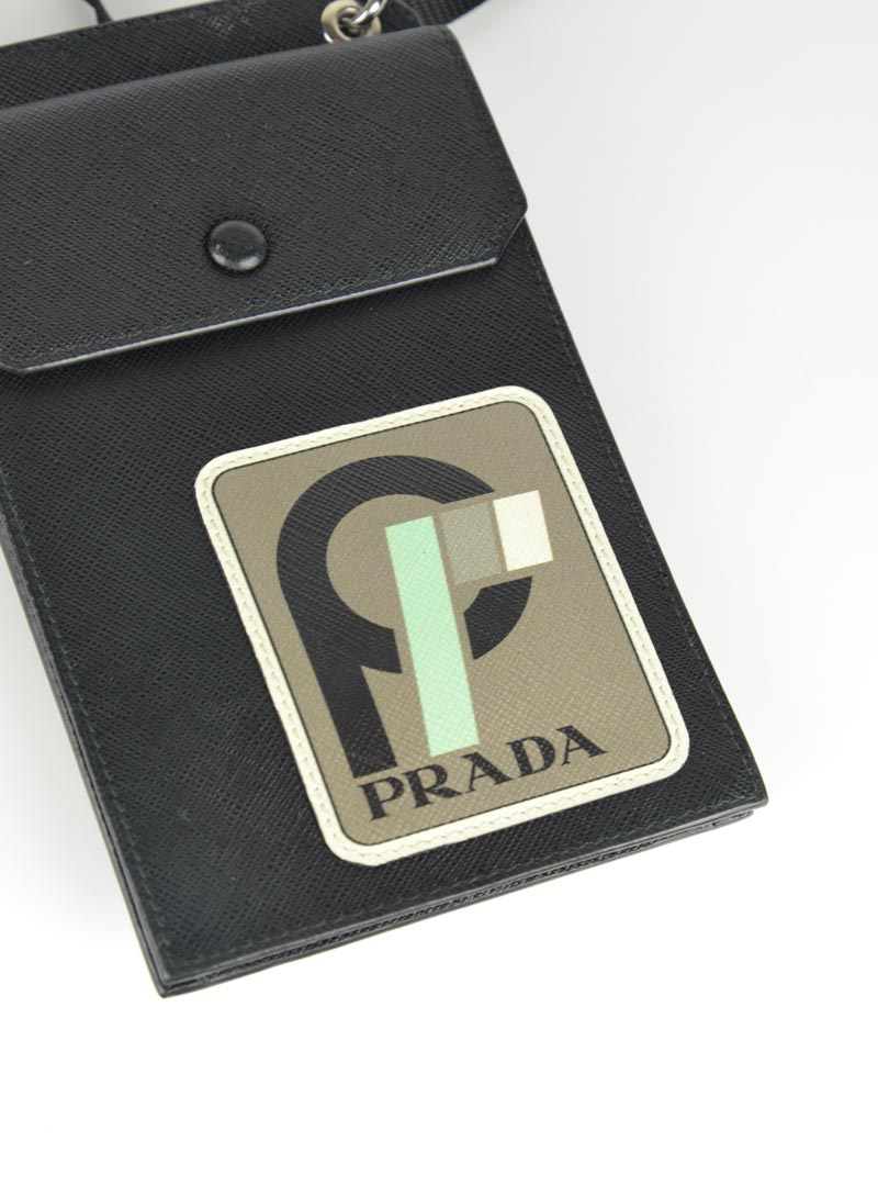 Prada Tracollina porta cellulare in pelle saffiano