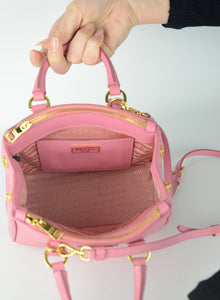 Prada Mini Galleria bag in pink Saffiano