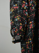 Load image into Gallery viewer, Saint Laurent Black floral long-sleeved dress - Size. 36
