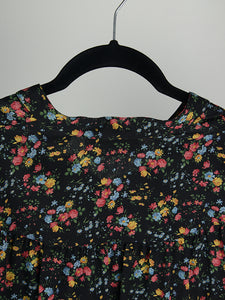 Saint Laurent Black floral long-sleeved dress - Size. 36