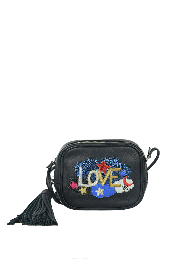 Saint Laurent Love Blogger Glitter black shoulder bag