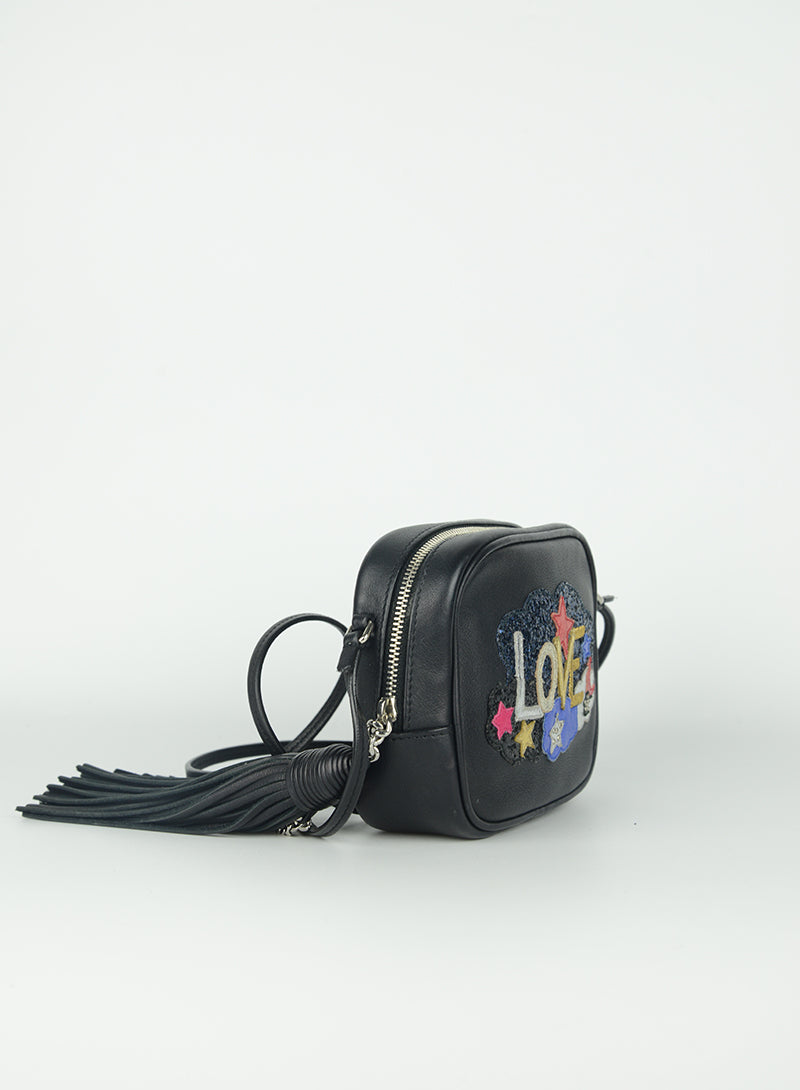 Saint Laurent Love Blogger Glitter black shoulder bag