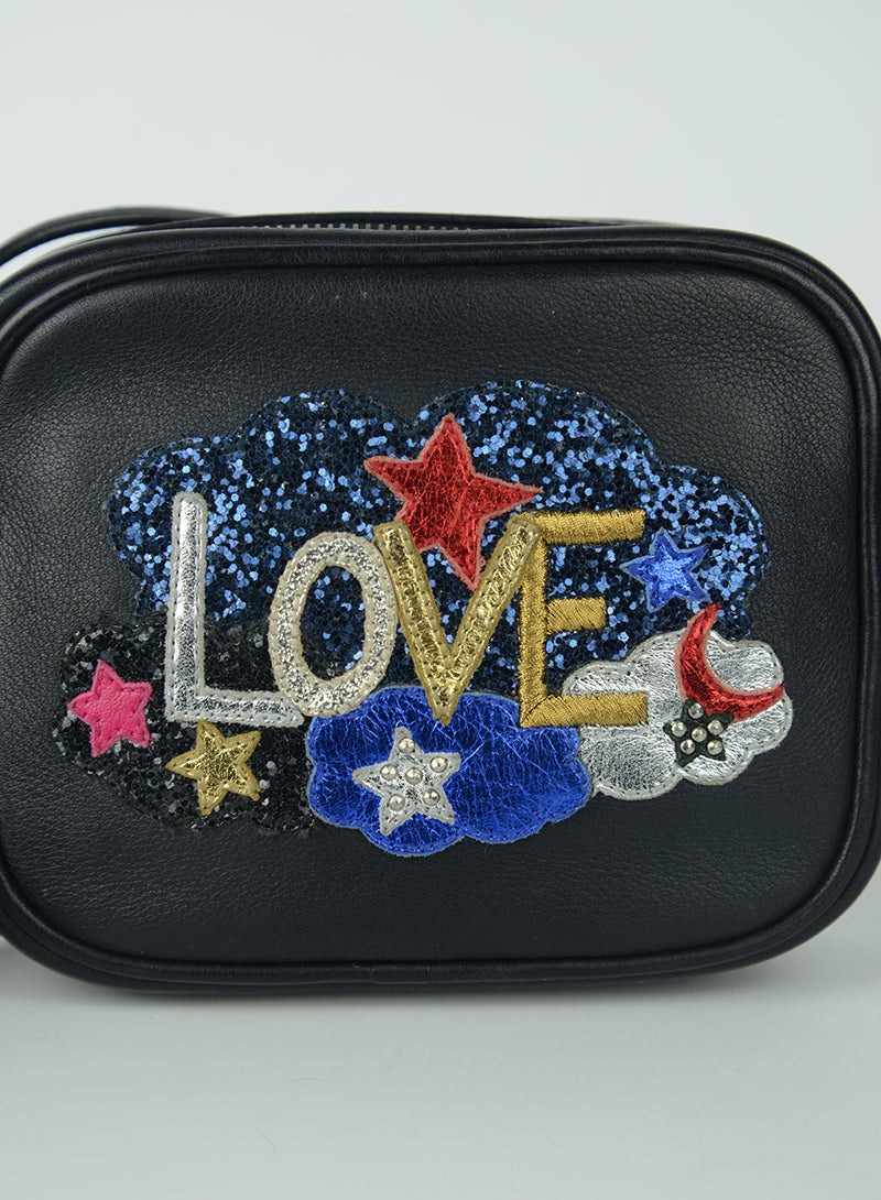 Saint Laurent Love Blogger Glitter black shoulder bag