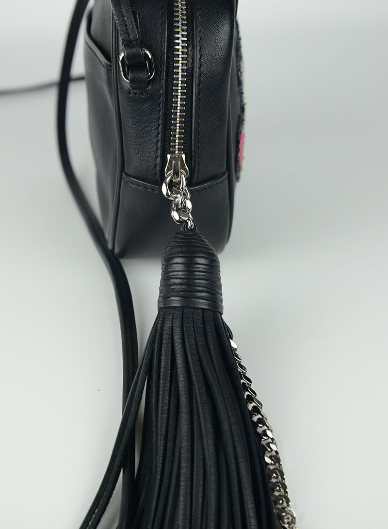 Saint Laurent Love Blogger Glitter black shoulder bag