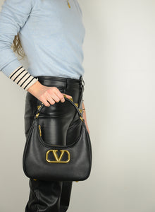 Valentino Hobo handbag in black leather
