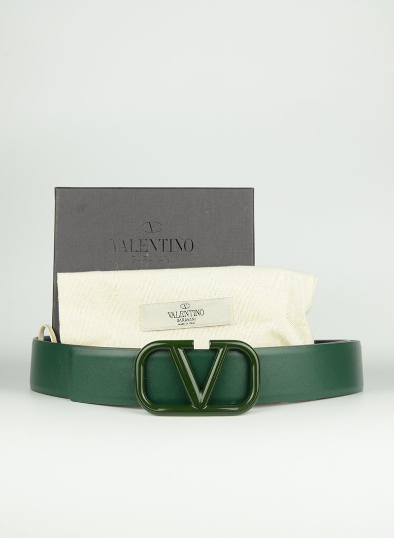 Valentino Green leather belt